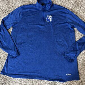 Hoyas CNTR Sportswear Pullover Mens XL Blue Quarter Zip Long Sleeve Athletic